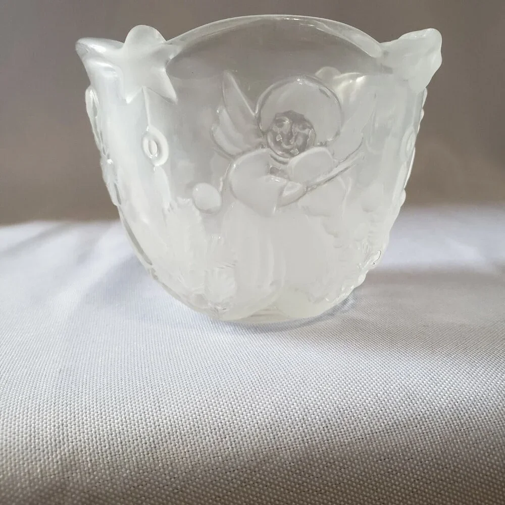 Mikasa Holiday Lights Votive Tea Light Candle holder Angels Christmas